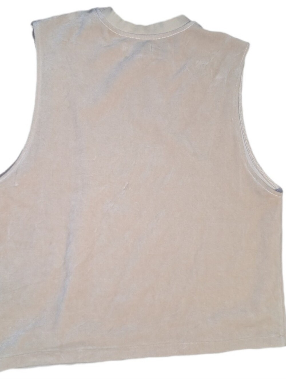 Tenore Cream Velour Musclevtank Top large